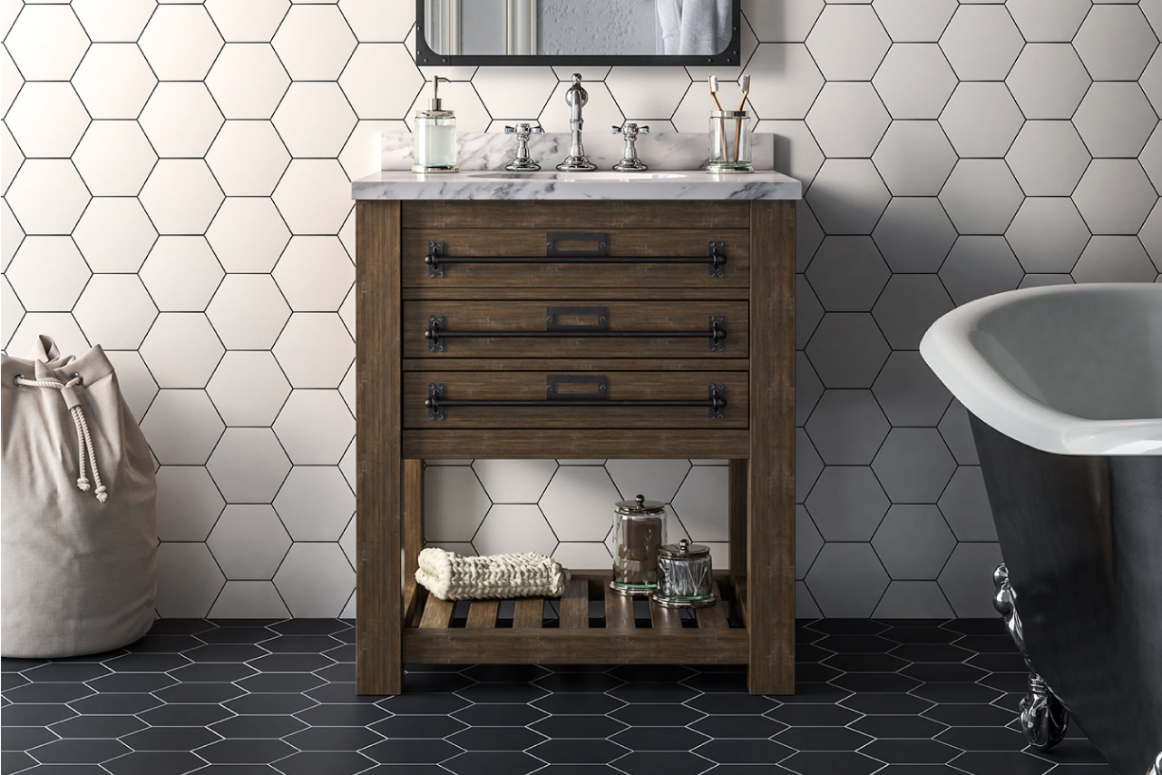 HEXAGONAL BATHROOM TILES